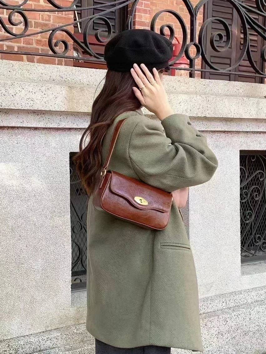 Pretty Persuasions - Wholesale Shoulder Bag - Women's - P25090 Faux Leather Twist Lock Shoulder/Crossbody Bag4