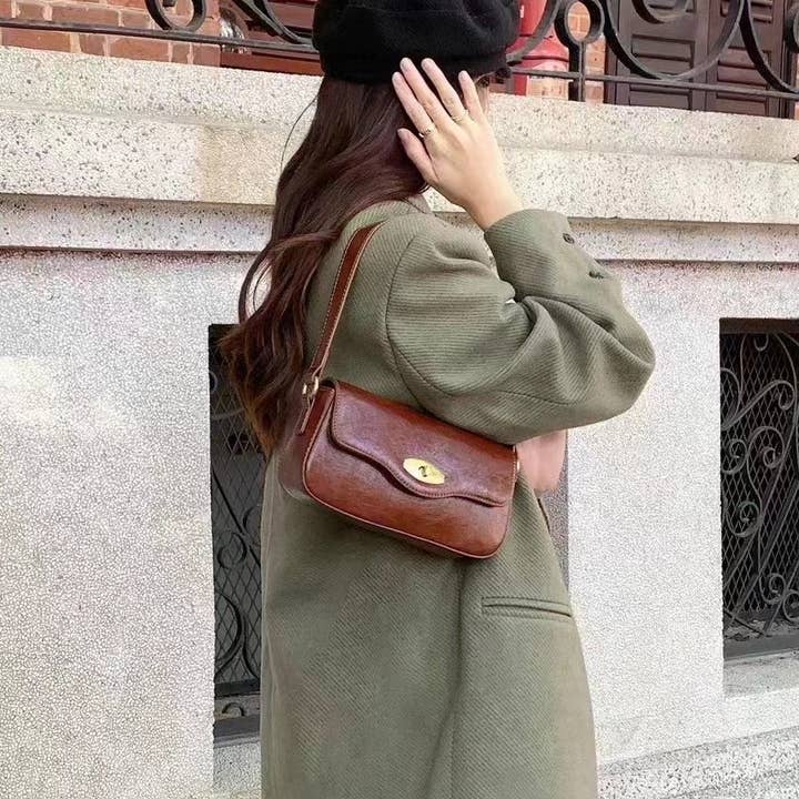 Pretty Persuasions - Wholesale Shoulder Bag - Women's - P25090 Faux Leather Twist Lock Shoulder/Crossbody Bag4