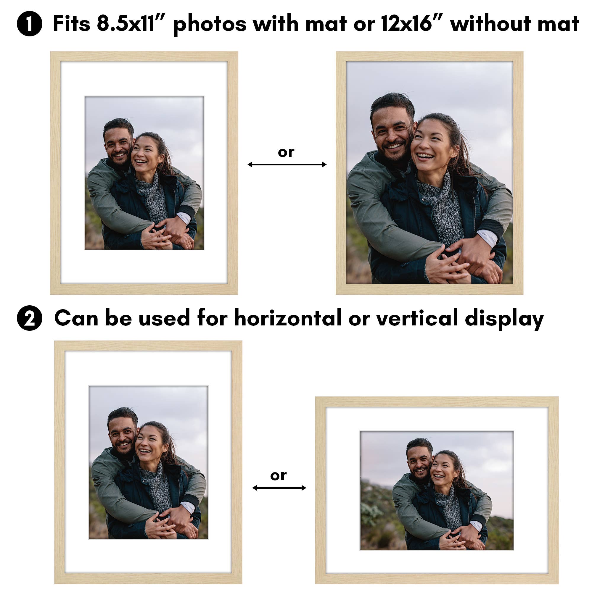 Americanflat - Wholesale Picture Frame - Americanflat 5 Pack Picture Frames With Mat Plexiglass Cover39