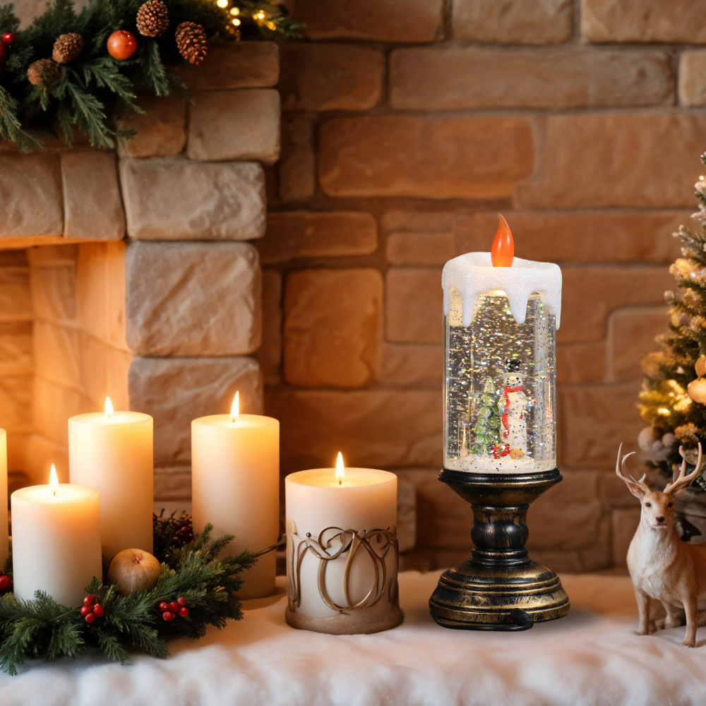 SINT - Wholesale Christmas Decoration - SINT Christmas Musical Snow Globe Candlestick Lantern14