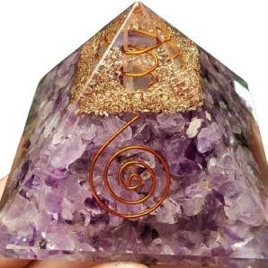 jiomind - Wholesale Spiritual Stone/Crystal - Amethyst Orgone Pyramid EMF Protection Chakra CrystalPyramid