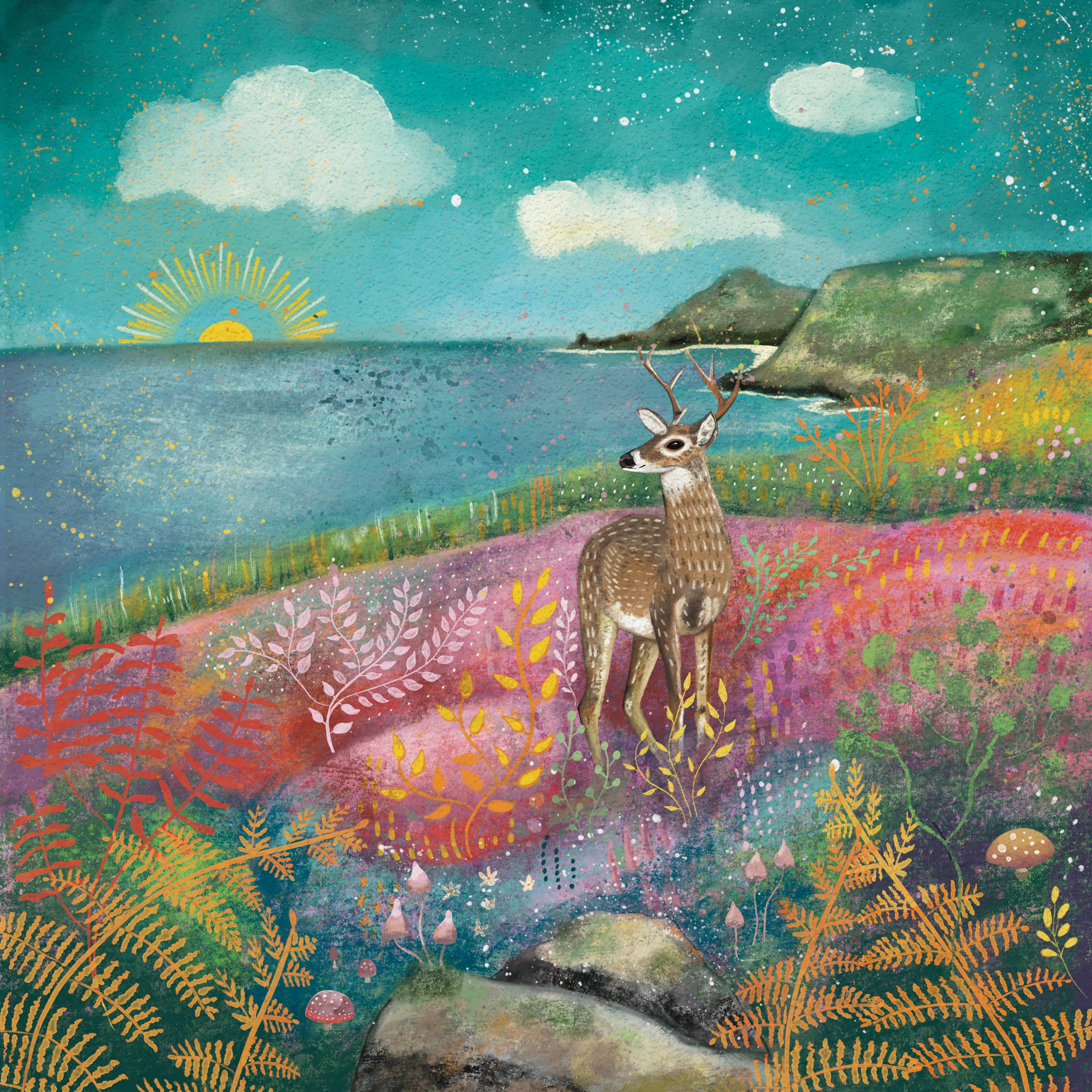 Glitter and Earth – wholesale Season’s Greetings card – Autumn deer1