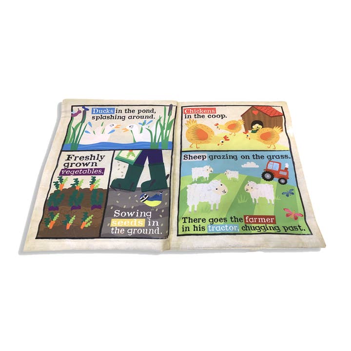 Jo & Nic's Crinkly Cloth Books - Wholesale Baby & Toddler Book (0-2) - Nursery Times Crinkly Newspaper - Farm Animals1