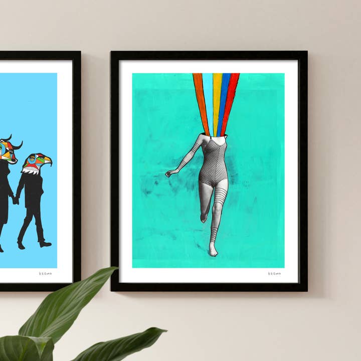 Keemo Gallery - Wholesale Art Print - Rainbow Colorful Signed Unique Figure Art Print LGBTQ Pride1
