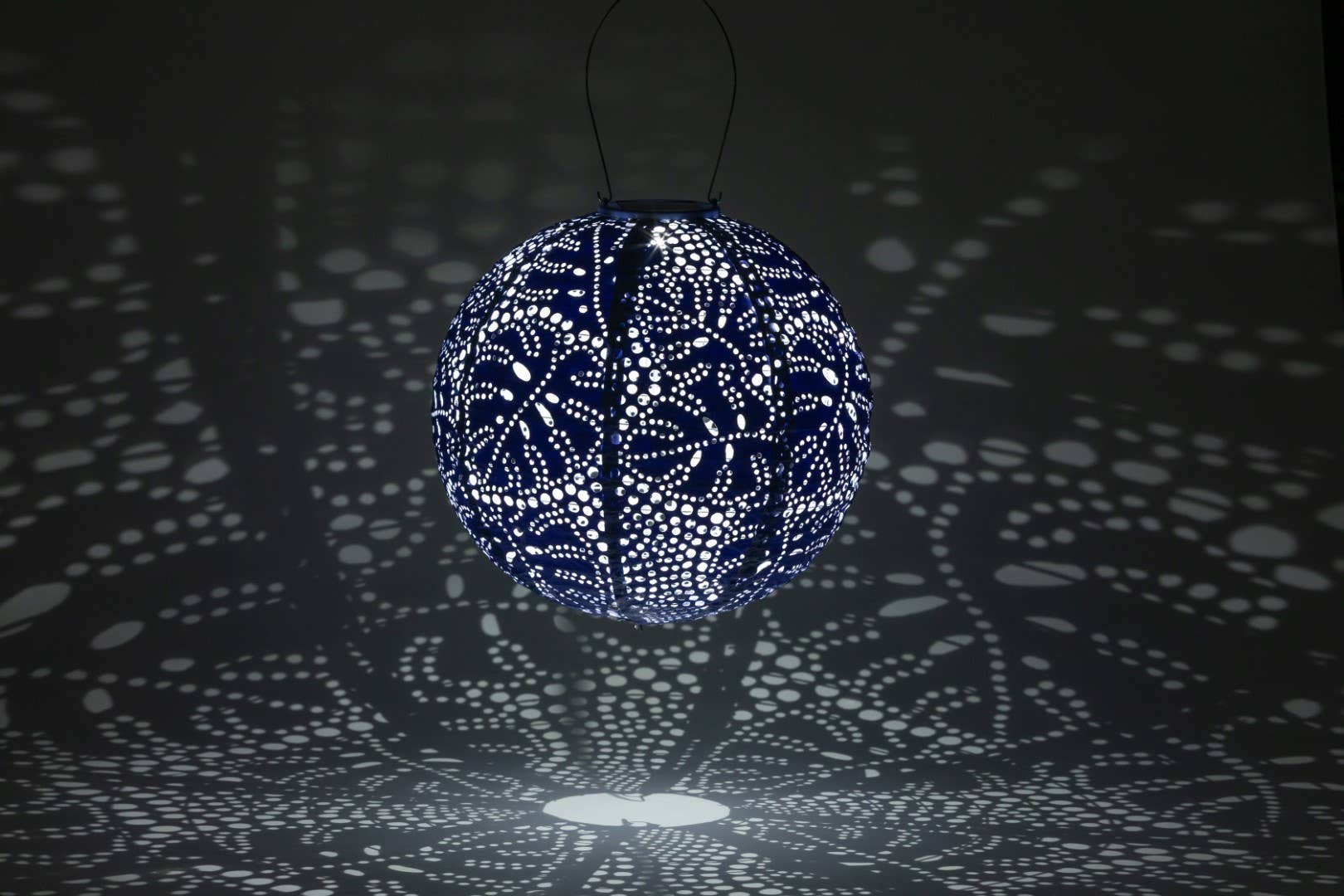 Allsop Home & Garden - Wholesale Outdoor/Lawn Light - Stella Monstera 12" Globe Solar Lantern - Blue6