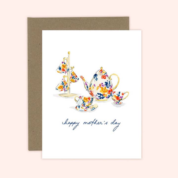 Carte Tea Party pour la fête des mères pour la vente par Almeida Illustrations