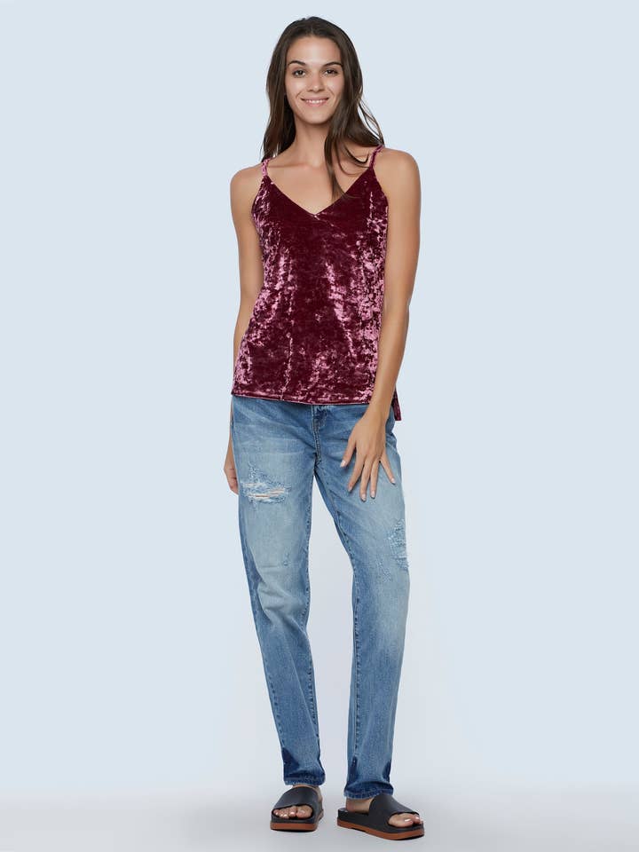 Dag eller natt sammet tank för wholesale av WASH LAB