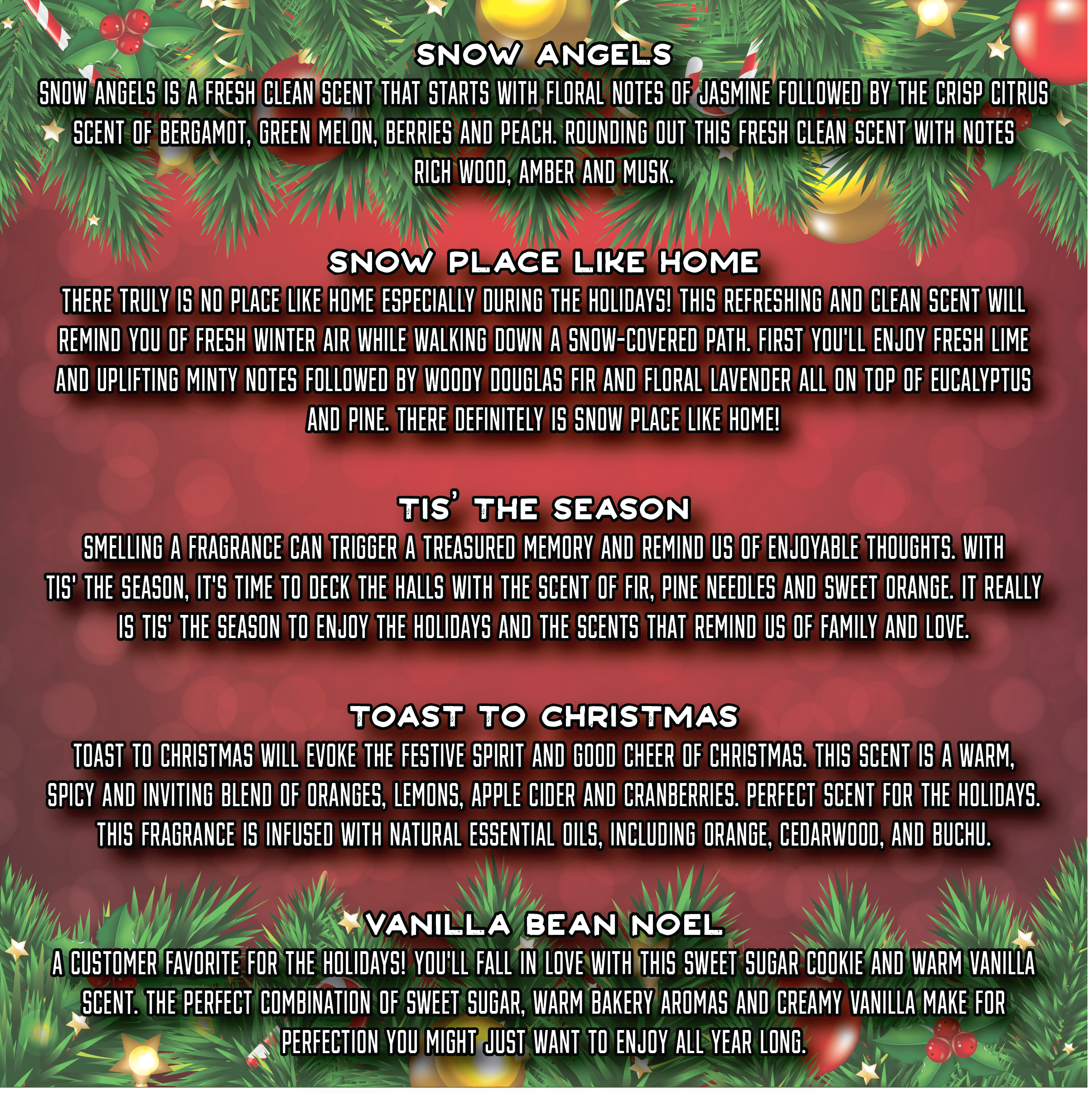 Old Town Soap Co. - Venta al por mayor Velas en tarros - Velas navideñas de 12 onzas, disponibles en 12 aromas de feliz Navidad12