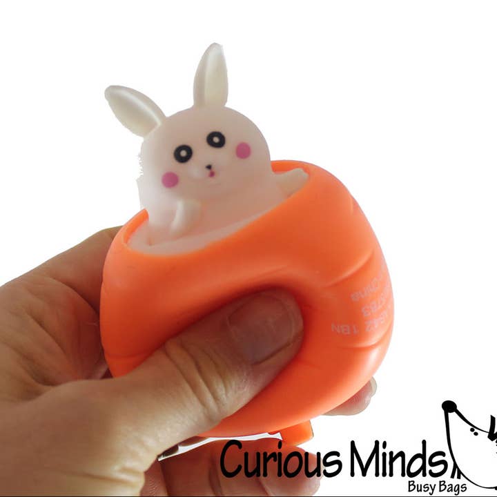 Curious Minds Toys – wholesale Fidget toy – Kids – 1 Bunny in a Carrot Adorable - Easter Peek a Boo Fidget - Cu0