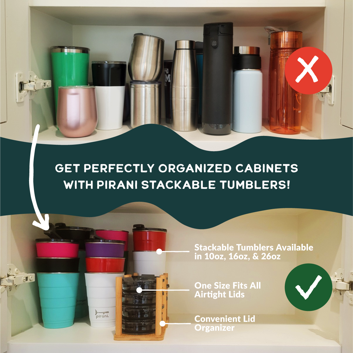 Pirani Life - Vendita all'ingrosso Bicchiere/tazza termica - Bicchiere impilabile isolato 16 oz - Champagne (Metallico)6