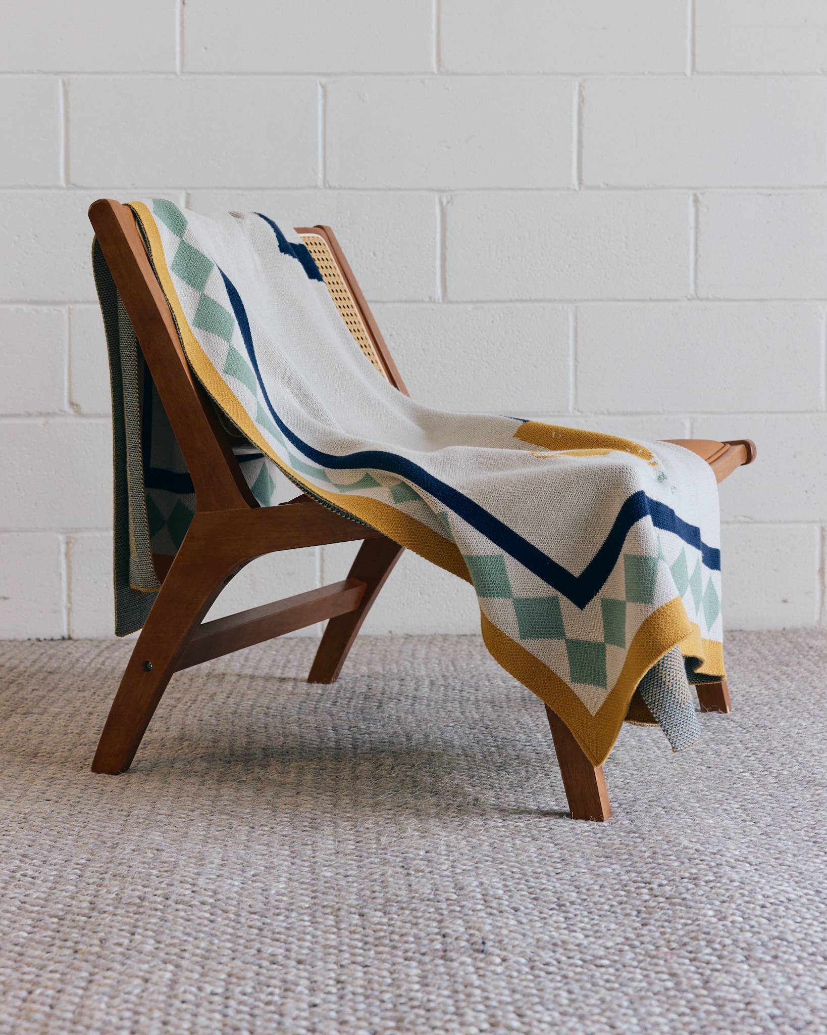 Biquette - Vendita all'ingrosso Plaid - Un Beau Poisson - Coperta da Lancio Lavorata a Maglia - Cotone - Prodotta negli USA11