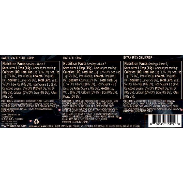 Sutter Buttes - Wholesale Chili Paste - Chili Crisp Trio