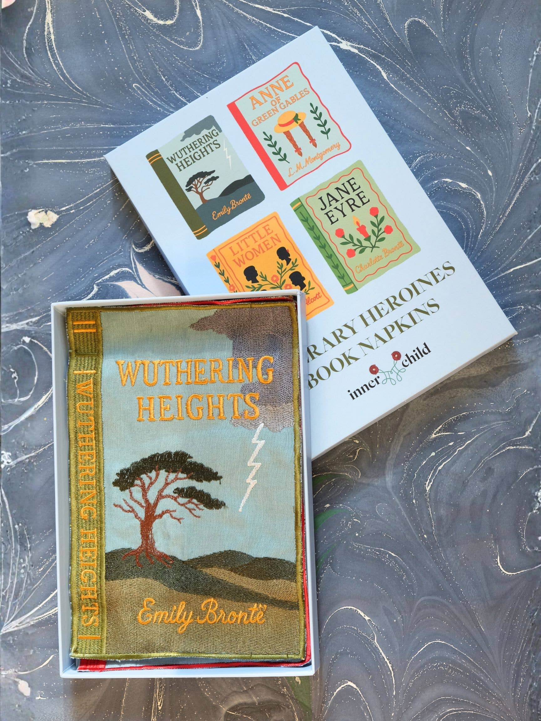 Inner Child - Wholesale Dinner & Cloth Napkin - Literary Heroines Embroidered Cocktail Napkins, Set of 42