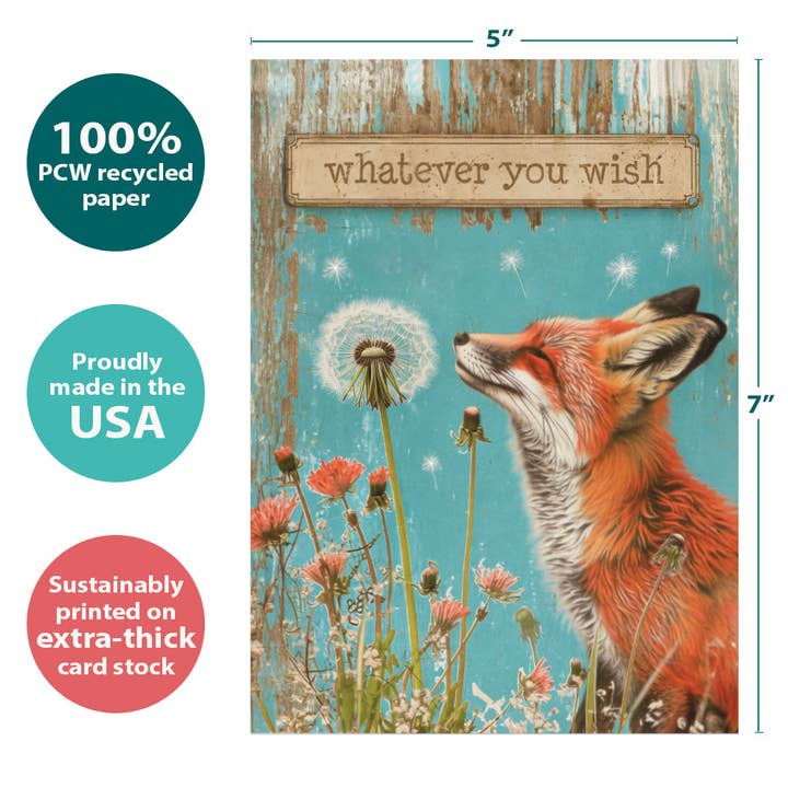 Tree-Free Greetings - Wholesale Birthday Card - Fox Wishes Birthday SKU 22240