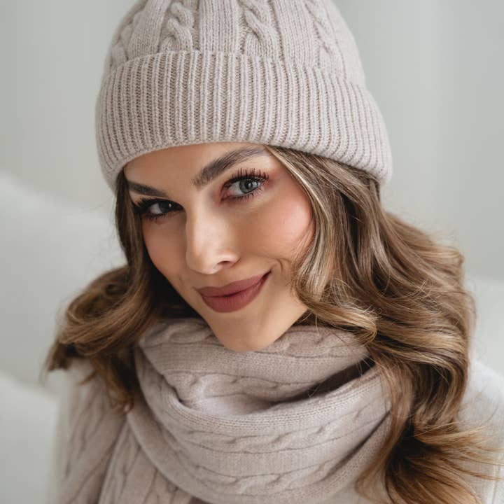 Ander - Wholesale Beanie - Women's - BELLANO Cashmere Blend Knitted Beanie 14