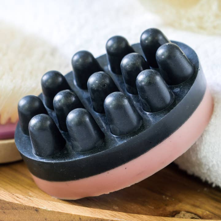 Massage Bar Soap - Activated Charcoal Rose Clay for wholesale by Lotus and the Wolf