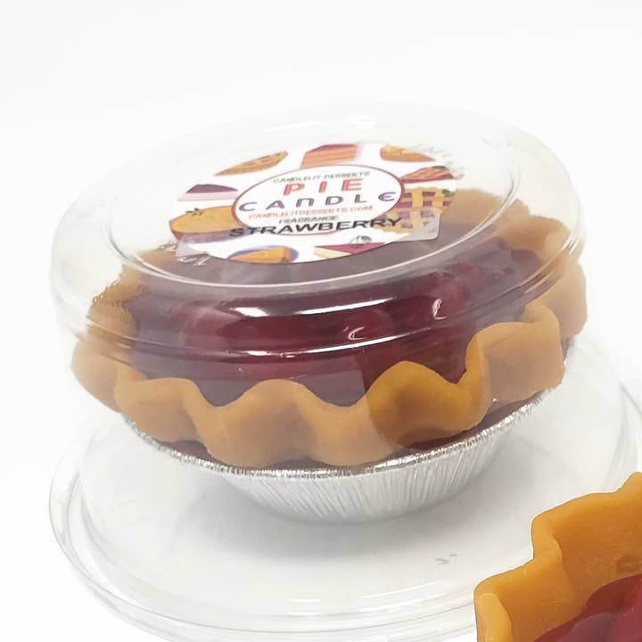Candlelit Desserts - Wholesale Novelty Candle - 3" Strawberry Pie Candle0