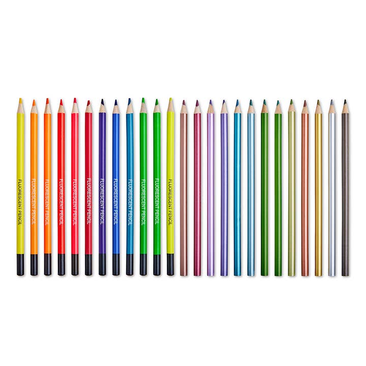 KINGART - Wholesale Coloured pencil - Colored Pencils 24 Metallic & Neon Colors2