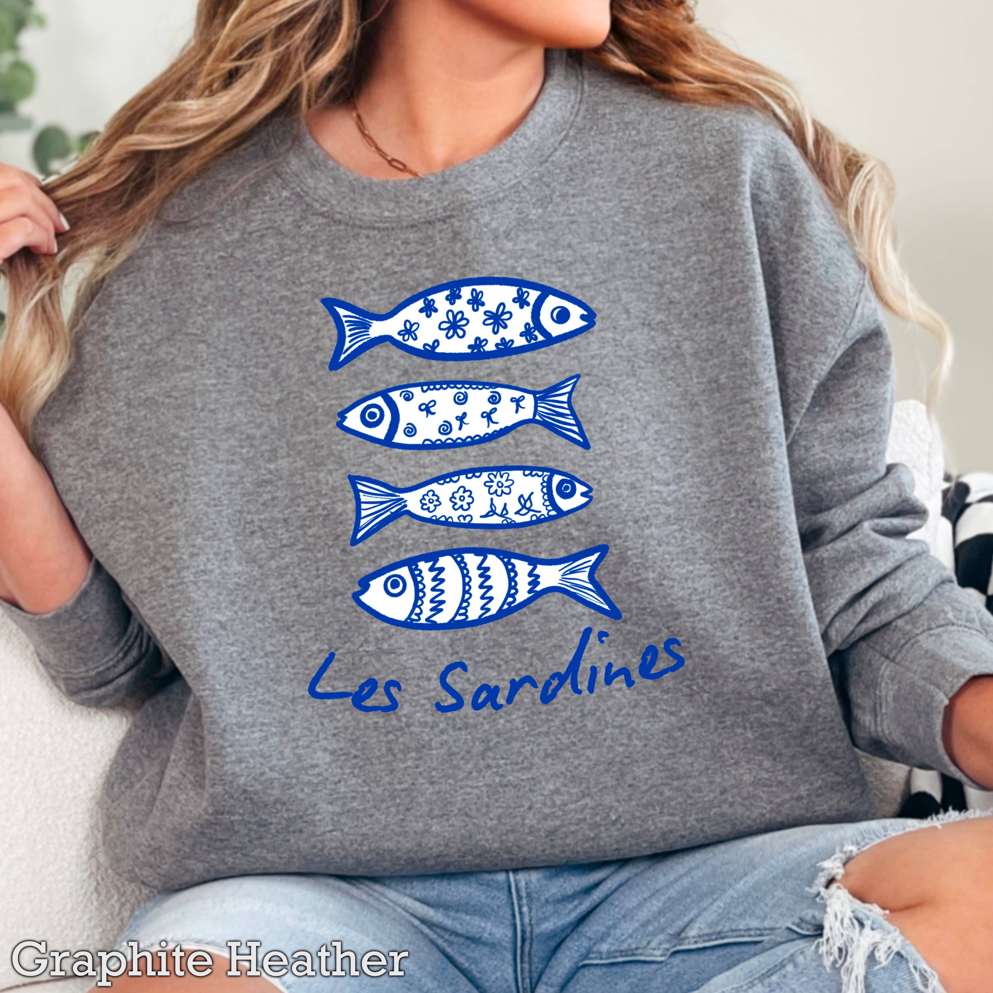 Shoppe SHC - Wholesale Graphic Sweatshirt - Women's - Les Sardines | Summer Coastal Women’s Sweatshirt 3