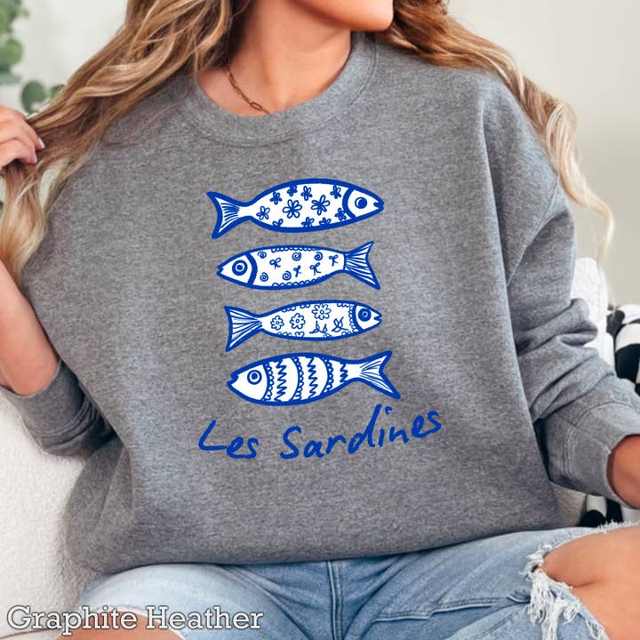 Shoppe SHC - Wholesale Graphic Sweatshirt - Women's - Les Sardines | Summer Coastal Women’s Sweatshirt 3