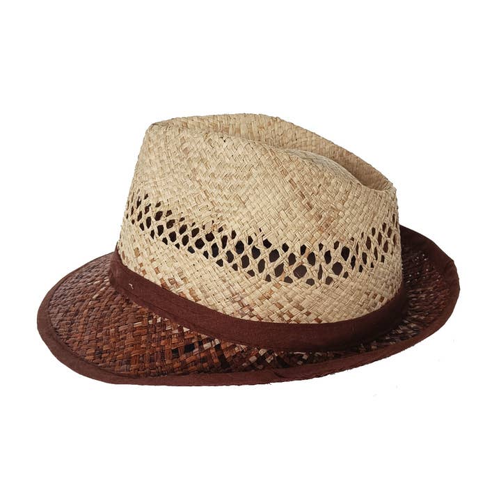 Le comptoir de la plage - Wholesale Straw Hat - Women's - Handcrafted hat from Madagascar Borsalino Bicolore3
