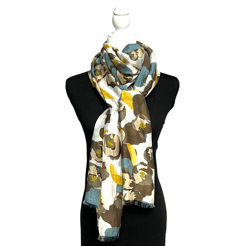 Humble Hilo – Cachecol - Mulher por atacado – Lenço Humble Hilo com arte de papoulas vetoriais21