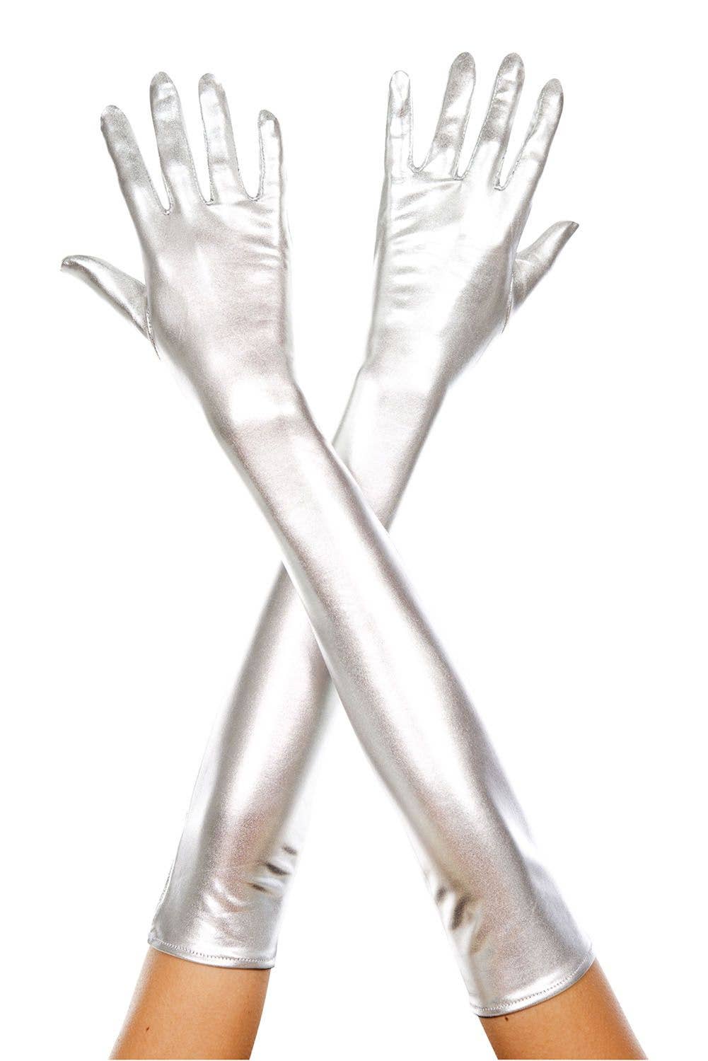 Lingerie Mart – Großhandel Handschuhe – Damen – Music Legs ML457 Metallhandschuhe, extra lang6