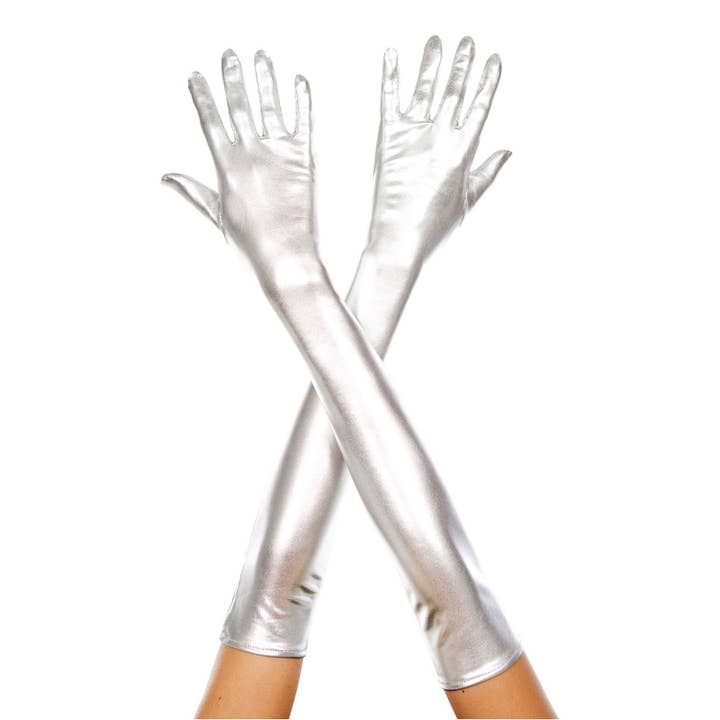 Lingerie Mart – Großhandel Handschuhe – Damen – Music Legs ML457 Metallhandschuhe, extra lang6