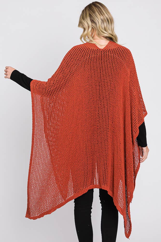 Hana - Wholesale Cardigan - Dames - Solid Chenille Crochet Ruana58