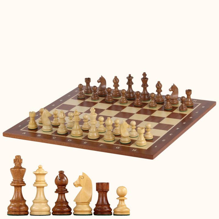 Juego de ajedrez de madera con tablero de caoba – N.º 5 y 6 para venta al por mayor de Schackmatt.se