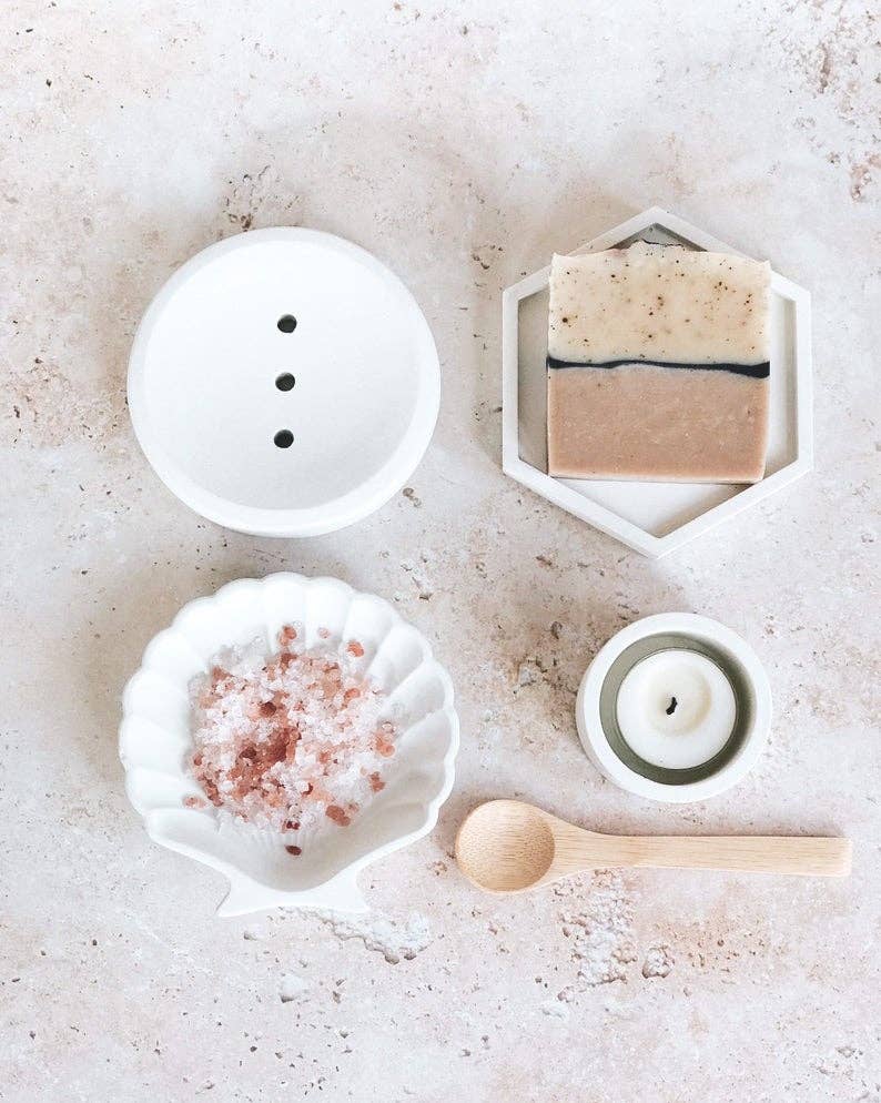 Smells Like Home Store – Engroshandel Sæbeskål til bad – Beton Runde sæbeskål1