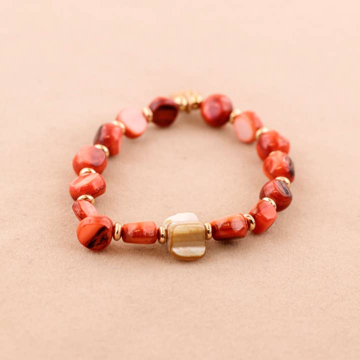 Sonata - Wholesale Beaded Bracelet - Elastic Bracelet Mother-of-Pearl Beads1