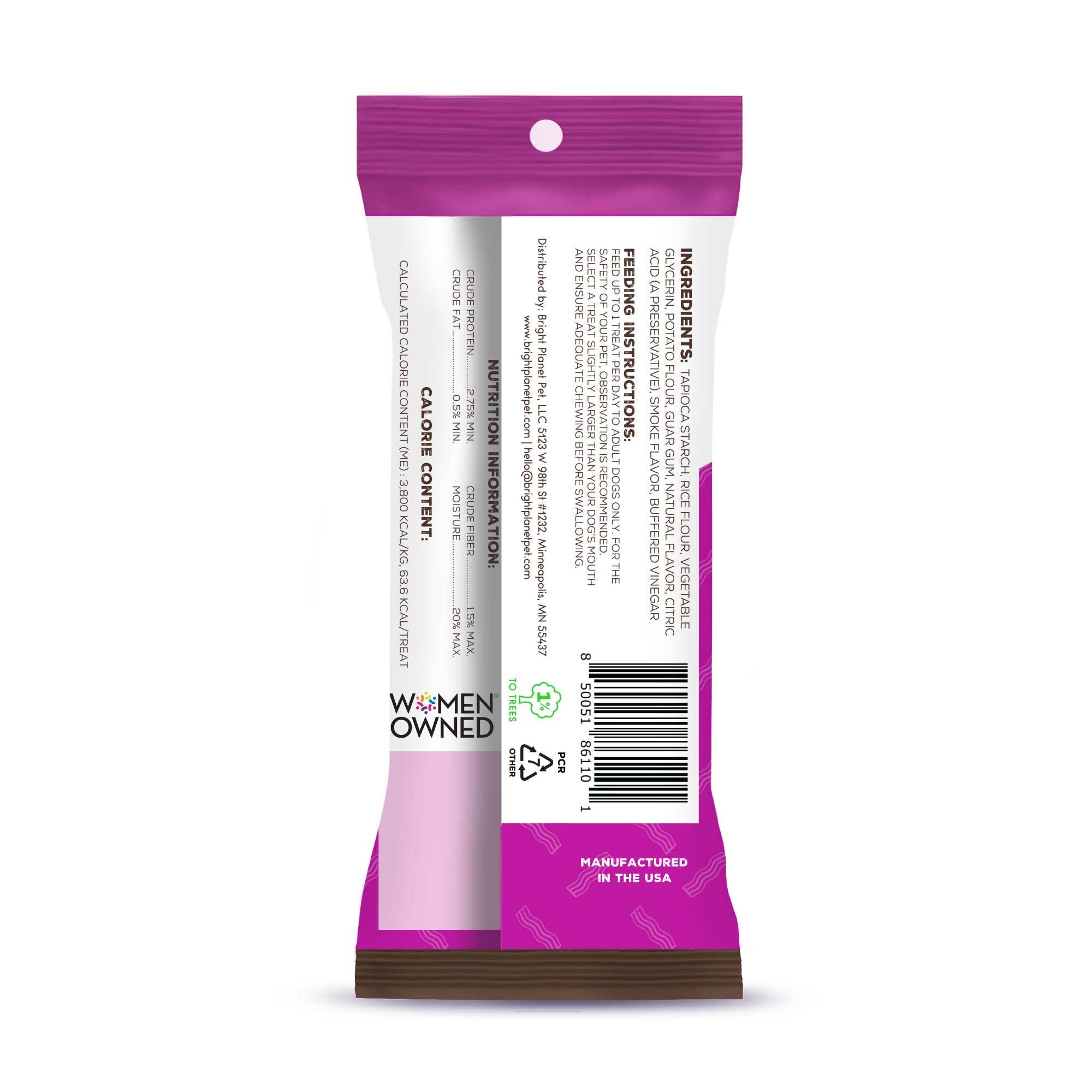 Bright Planet Pet - Wholesale Pet Treats - Dog - Better Bac'n Chews 6ct7