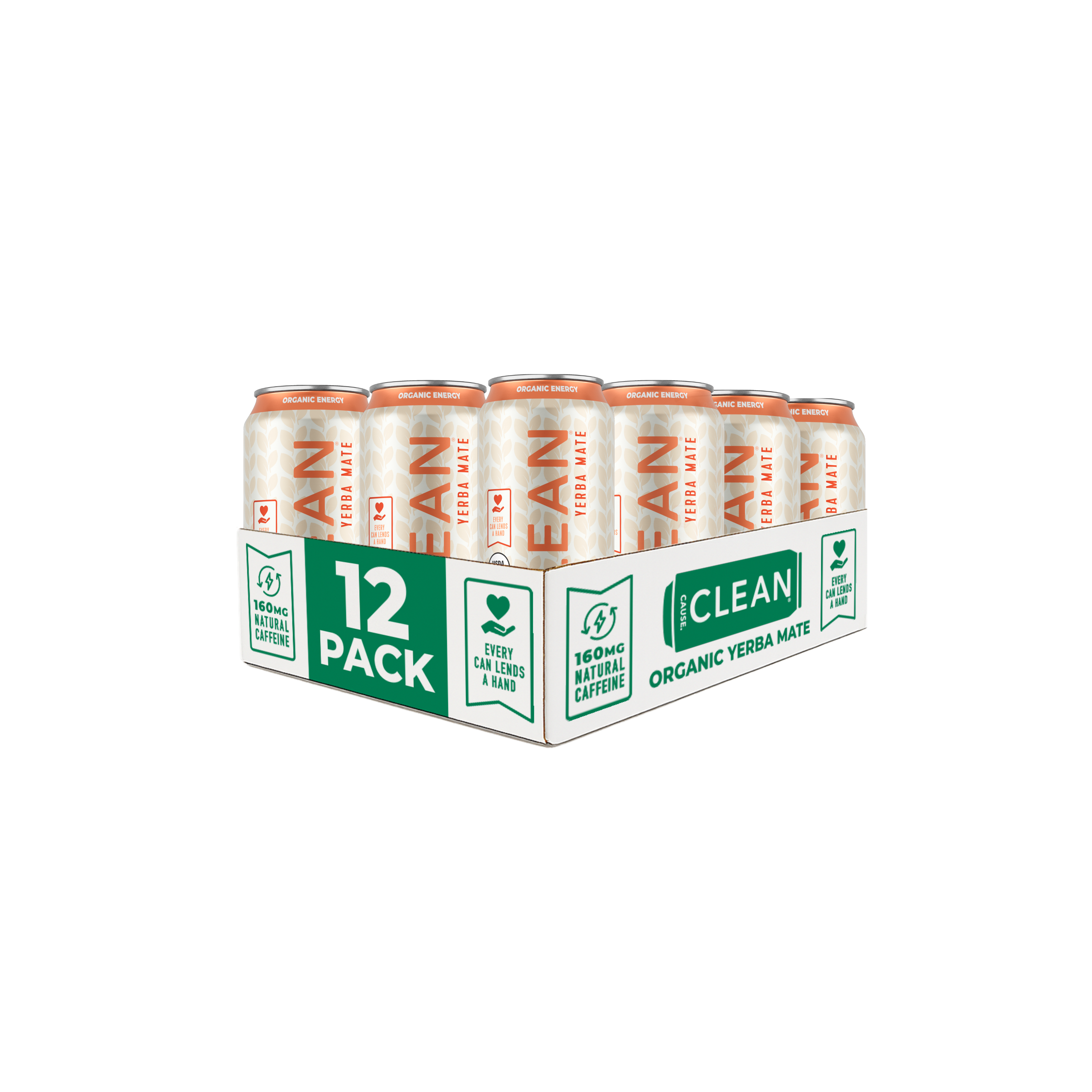 CLEAN Cause - Wholesale Iced Tea -  Organic Peach Non-Carbonated Yerba Mate Tea – 12-pack Cans1