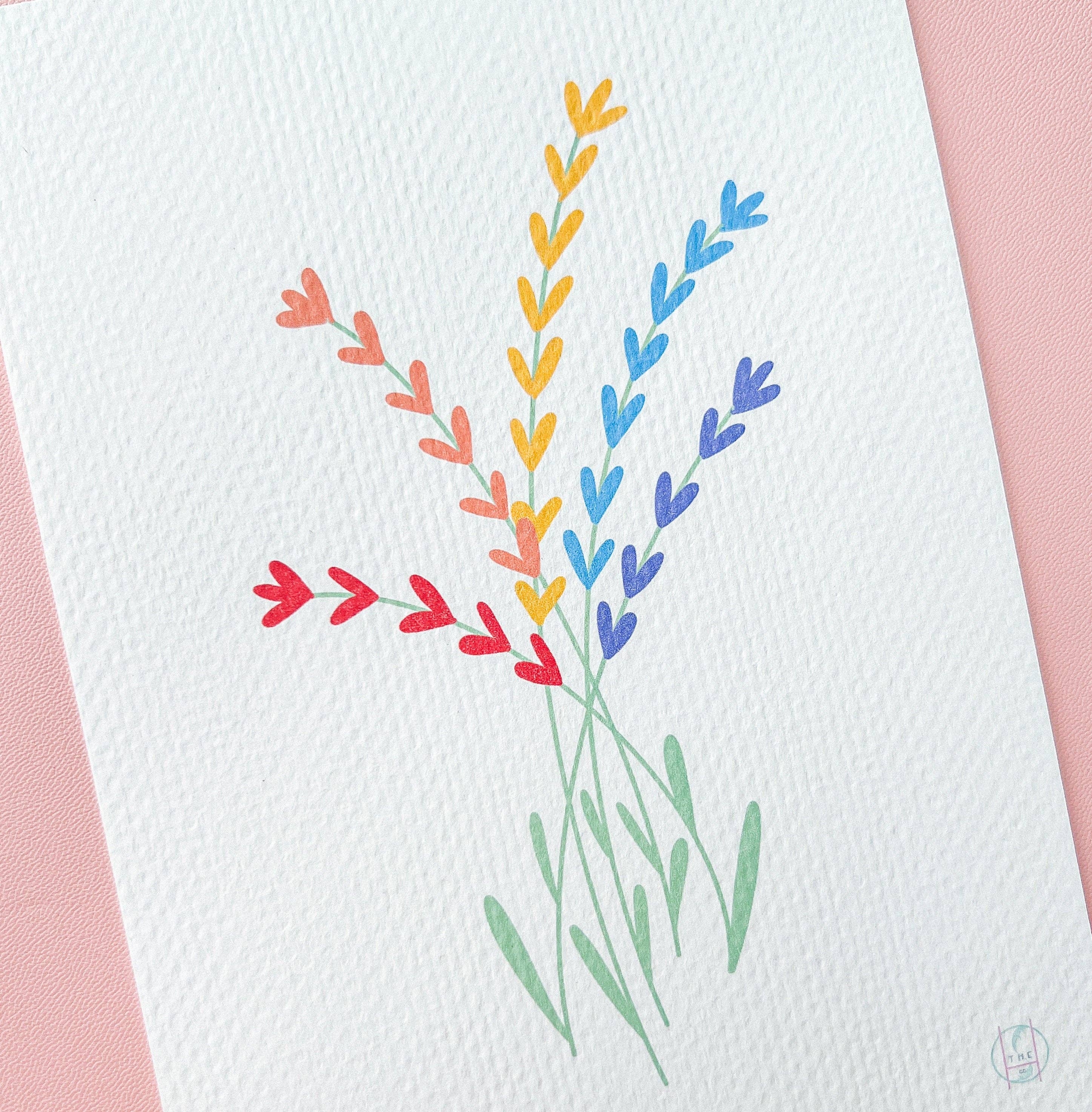 The Harpy Otter Co - Wholesale Art Print - Gay Pride Flag Floral Art Print3