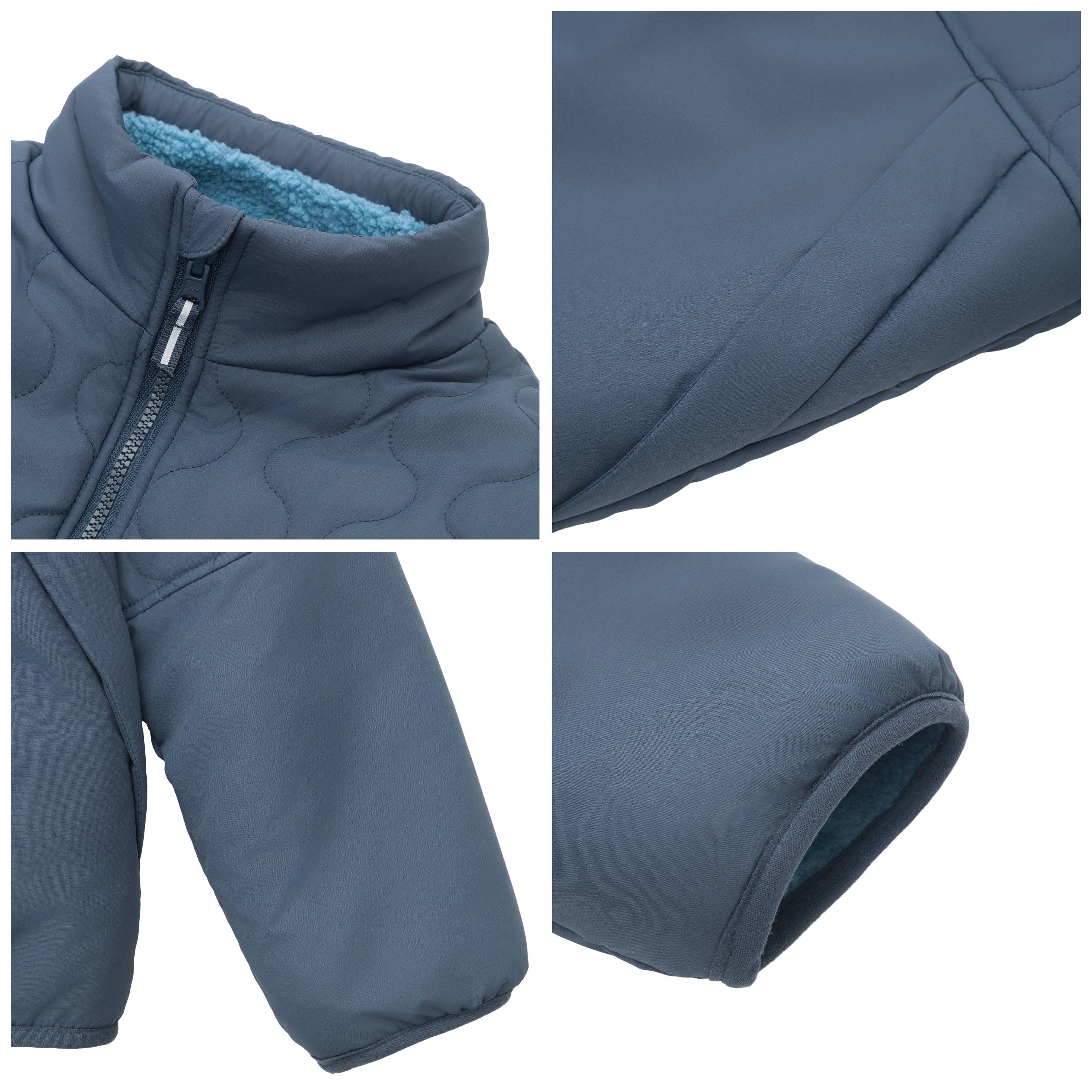 Rokka & Rolla - Wholesale Puffer Jacket - Kids - Boys' Reversible Quilted Jacket Fleece Puffer Coat33