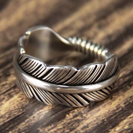 Vintage Feather Couple Matching Ring for wholesale by Tourtiwi