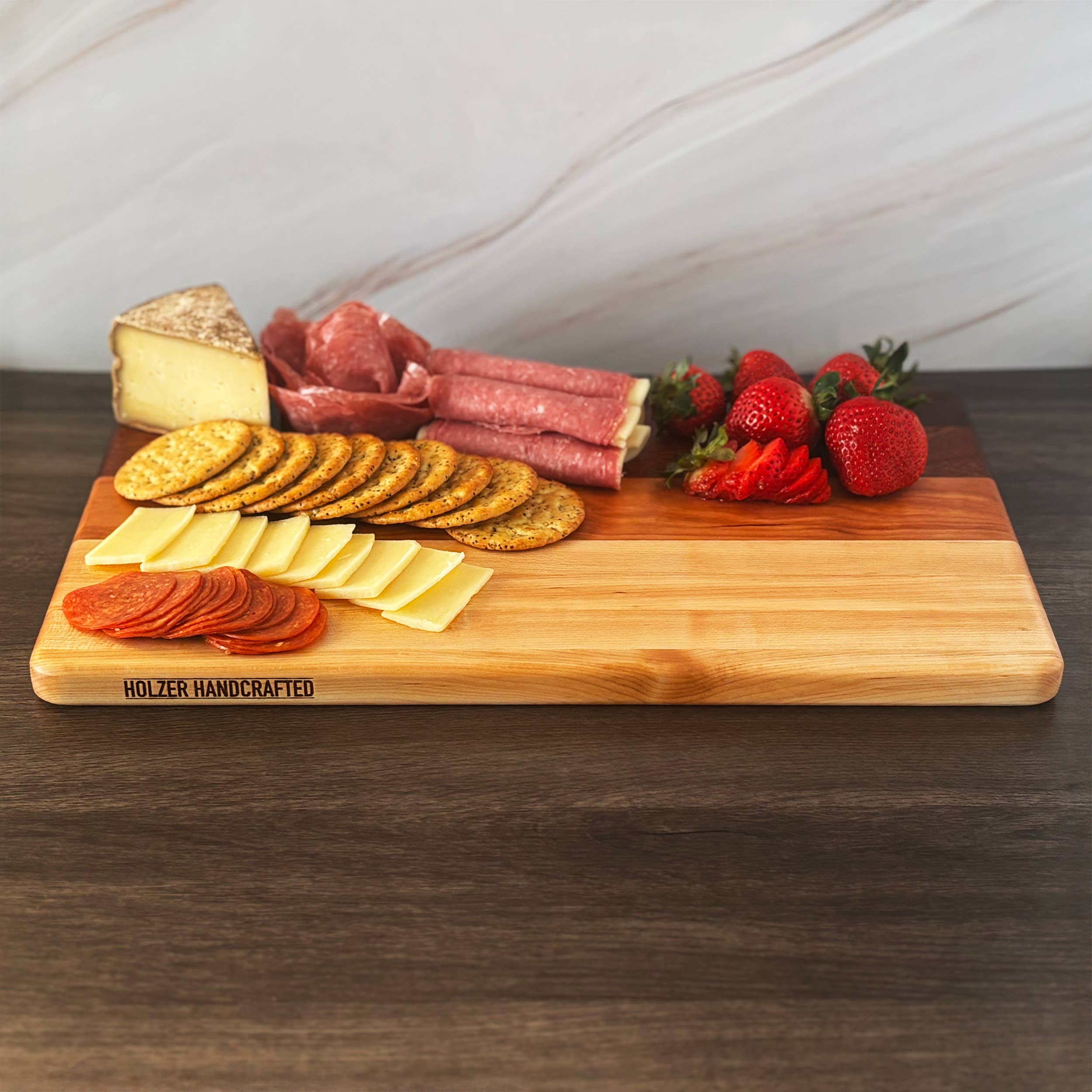 Holzer Handcrafted ® - Wholesale Cutting Board - Handmade Cutting Board 16" x 10" x .8" | Maple, Cherry, Sapele, Walnut Hardwood | Holzer Handcrafted8