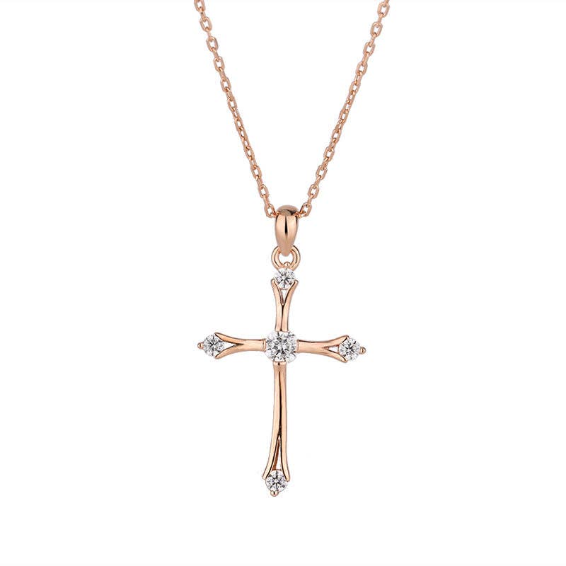 Perimade & Co. LLC - Wholesale Pendant/Charm Necklace - Dainty Cross Charm Pendant Necklace in 925 Sterling Silver2