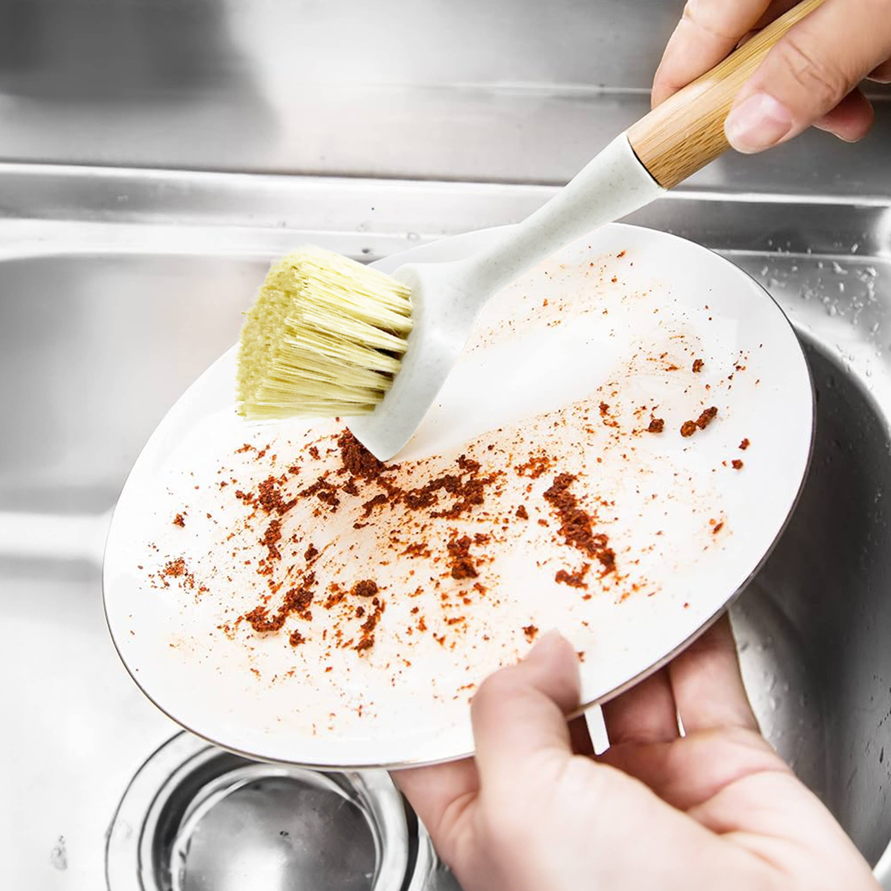 AIRNEX - Wholesale Cleaning Brush - Natural Cleaning Dish Brush - 1 pc Bamboo Brush with Handle2