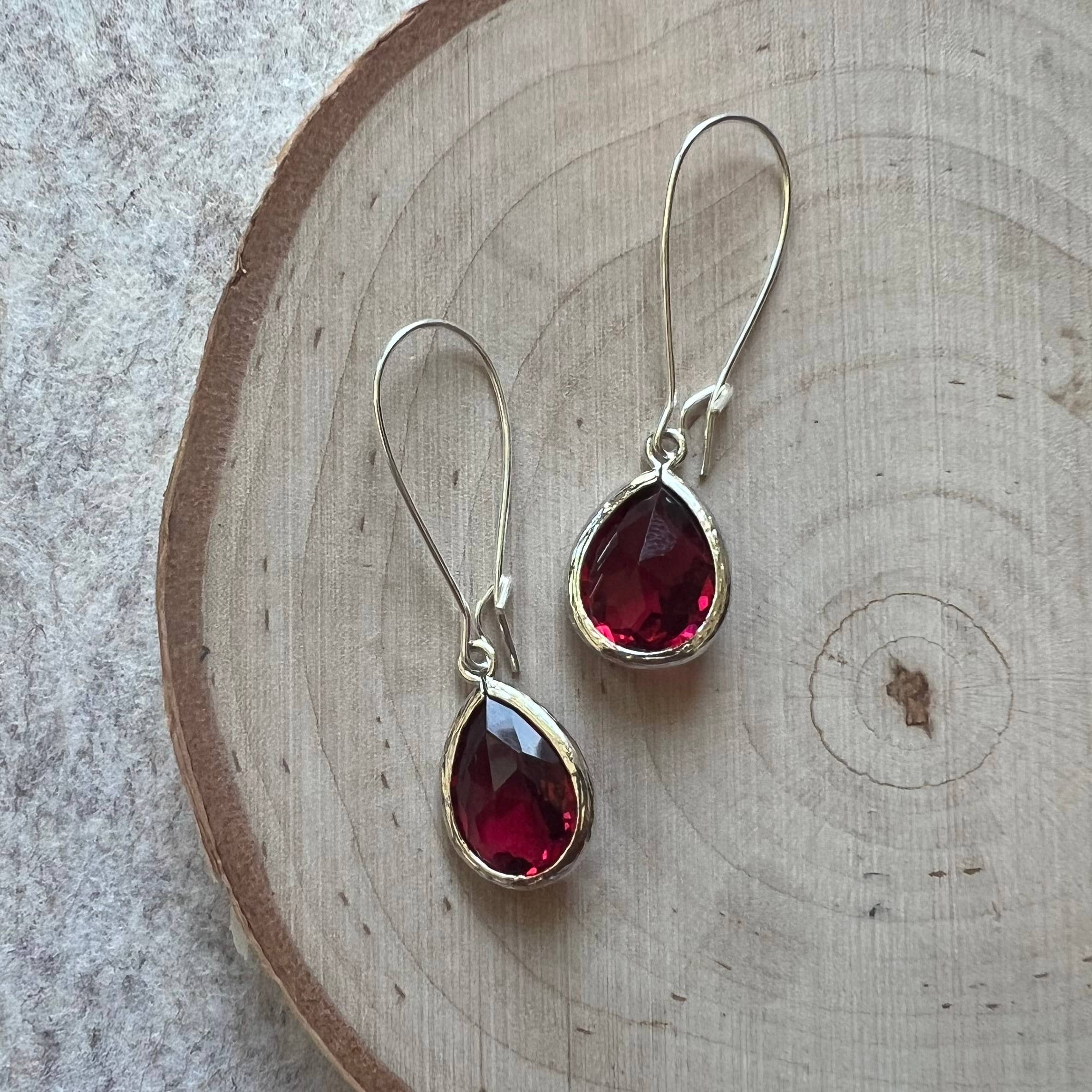 Dana Herbert - Wholesale Dangle Earrings - Silver Jane Bezel Glass Short Dangle Earrings16