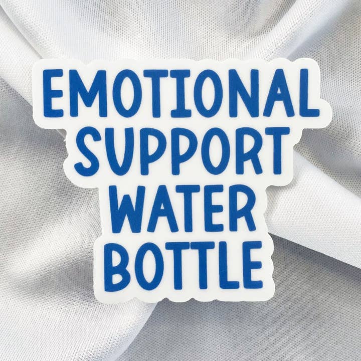 Autocollant pour bouteille d'eau Emotional Support 2,5 x 2 pouces pour la vente par whimsy & zest