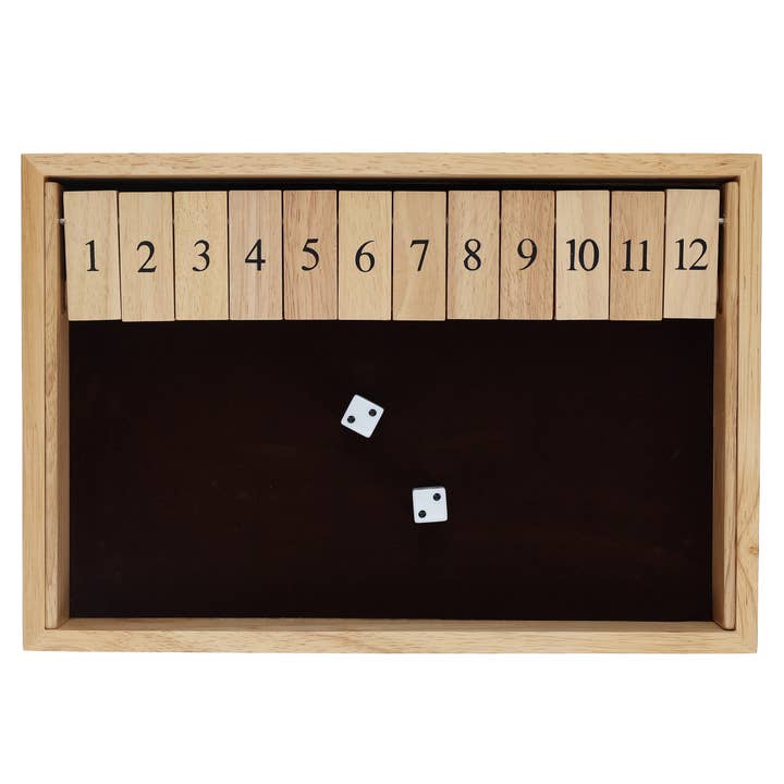 Wood Expressions - Venta al por mayor Juegos de mesa - Juego de mesa Shut the Box con 12 números