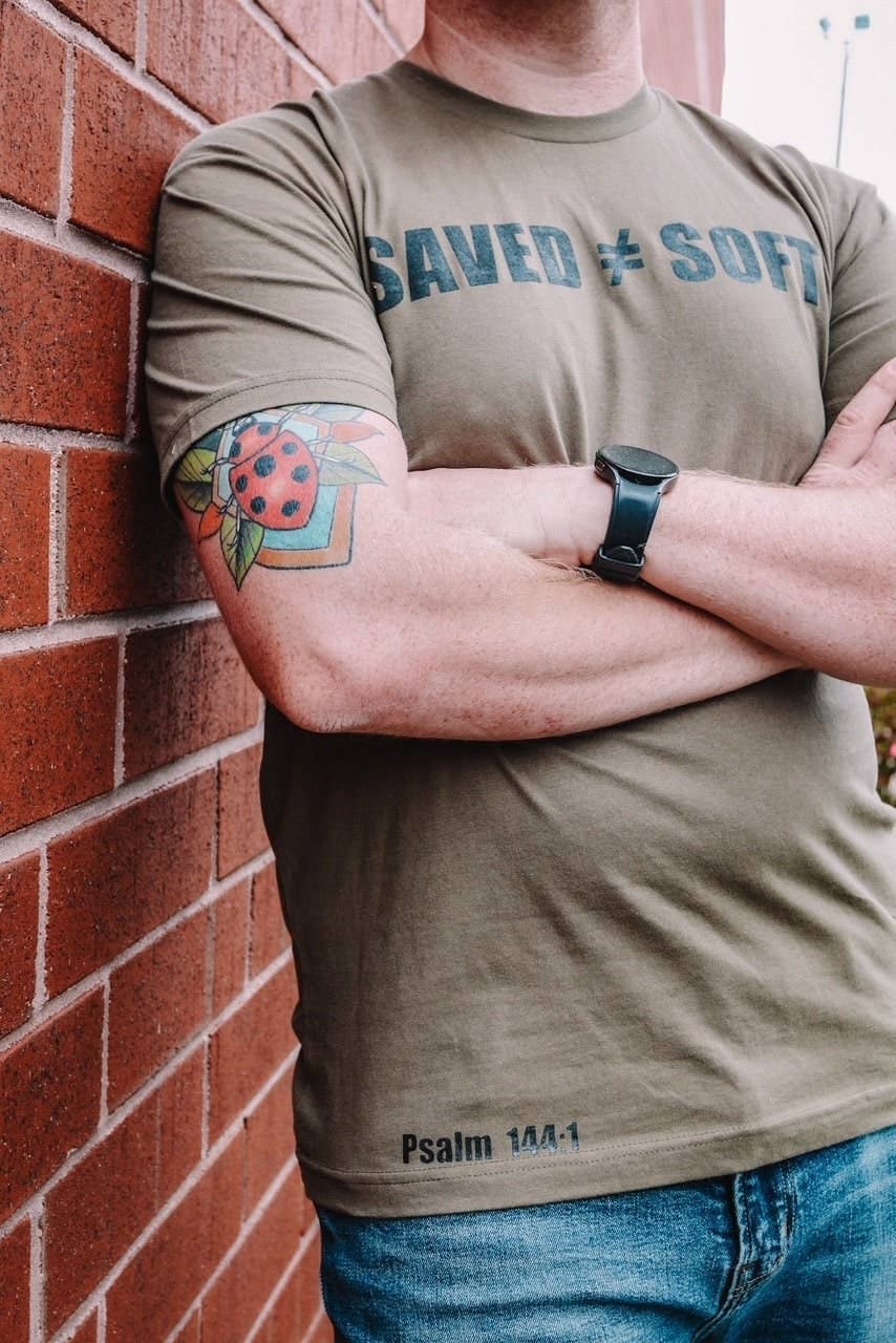 Honey Soul LLC - Wholesale Screen Printed T-Shirt - Men's - Saved Not Soft Graphic Tshirt0