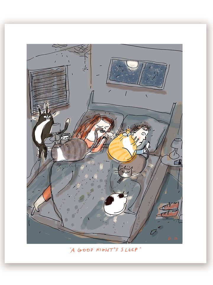 Ein guter Nacht-Schlaf-Print für den Großhandel von The Dancing Cat