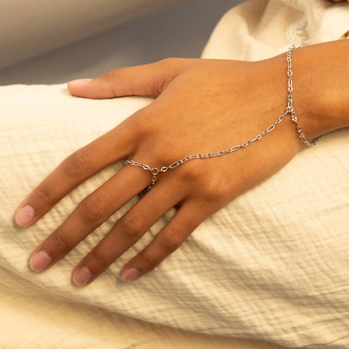 WJW - Wholesale Link & Chain Bracelet - 18K Gold PVD Stainless Steel Smooth Lip Hand Chain9