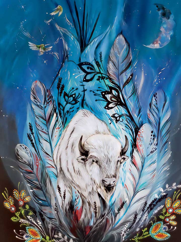 Buffalo Spirit By Artist Karen Erickson for wholesale by Indigenous Puzzles and Art