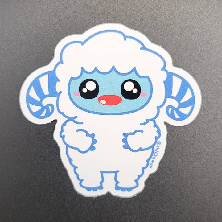 Autocollant Yeti Cryptid, autocollant gothique mignon, autocollant mignon effrayant pour la vente par Shlii Kawaii