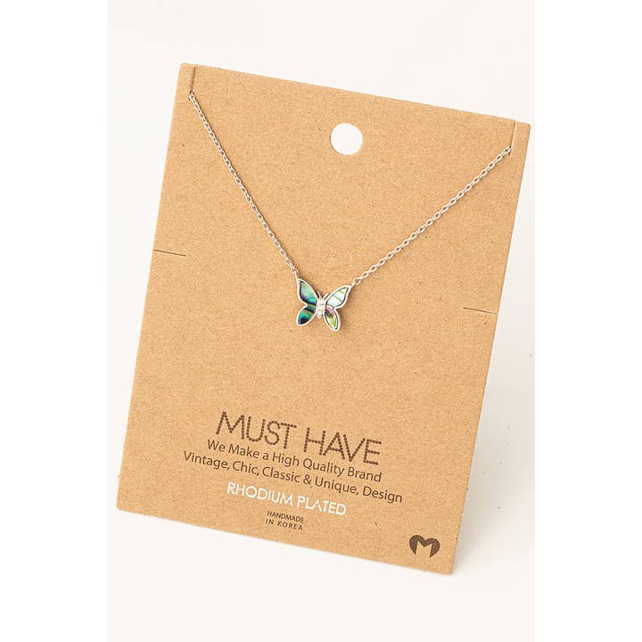 Fame Accessories - Wholesale Pendant/Charm Necklace - Mini Butterfly Pendant Necklace