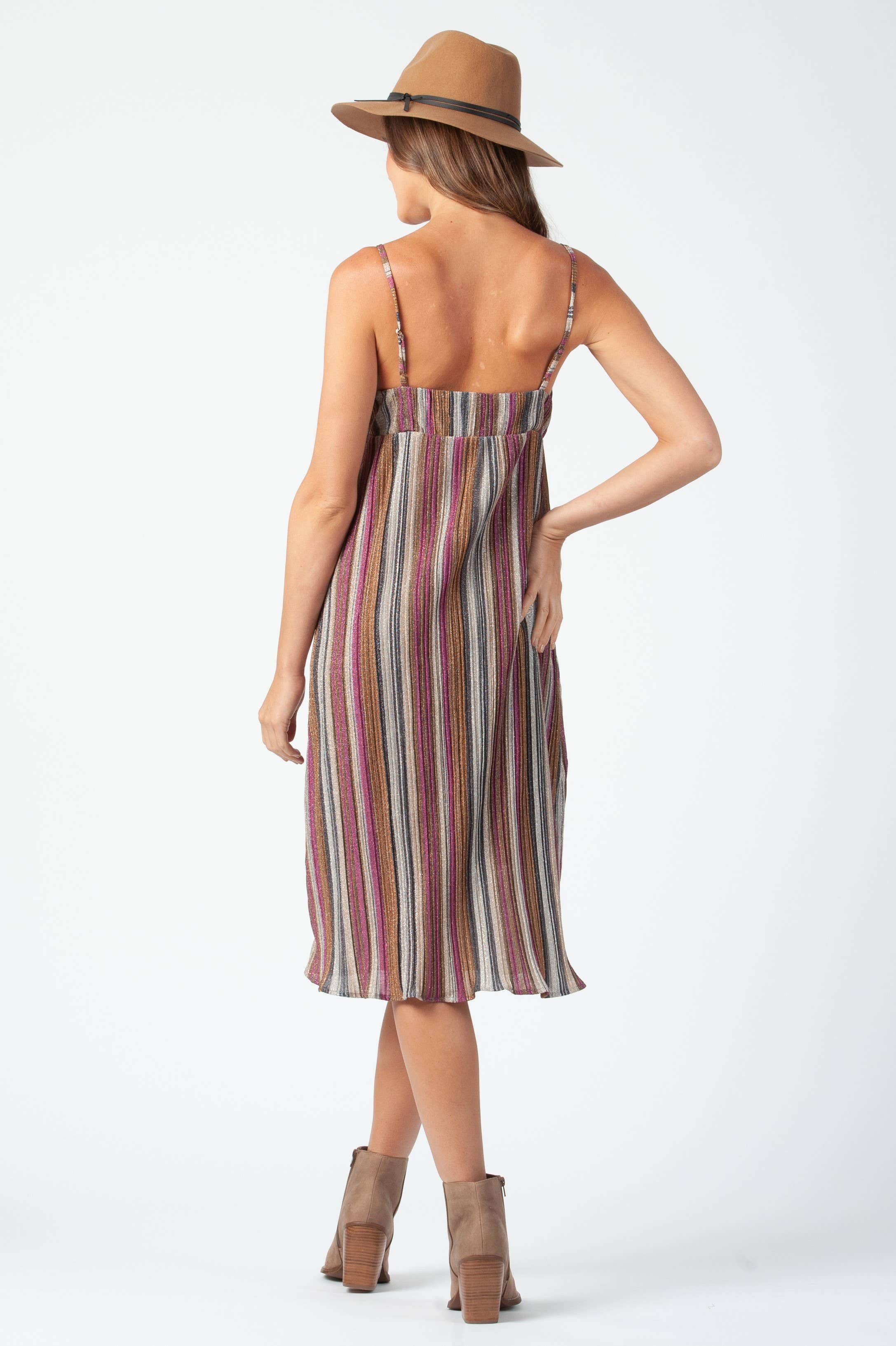 Lucca Couture - Wholesale Dress - Women's - Holiday Lurex Cross Back Midi Dress2